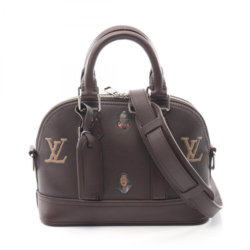 Louis Vuitton Alma Henry Taylor Handbag Leather Brown Multicolor